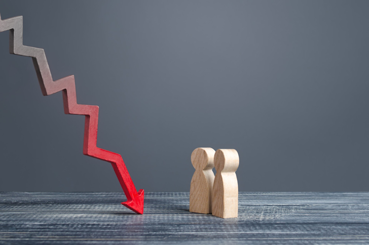 crisis, dalende lijn, failliet